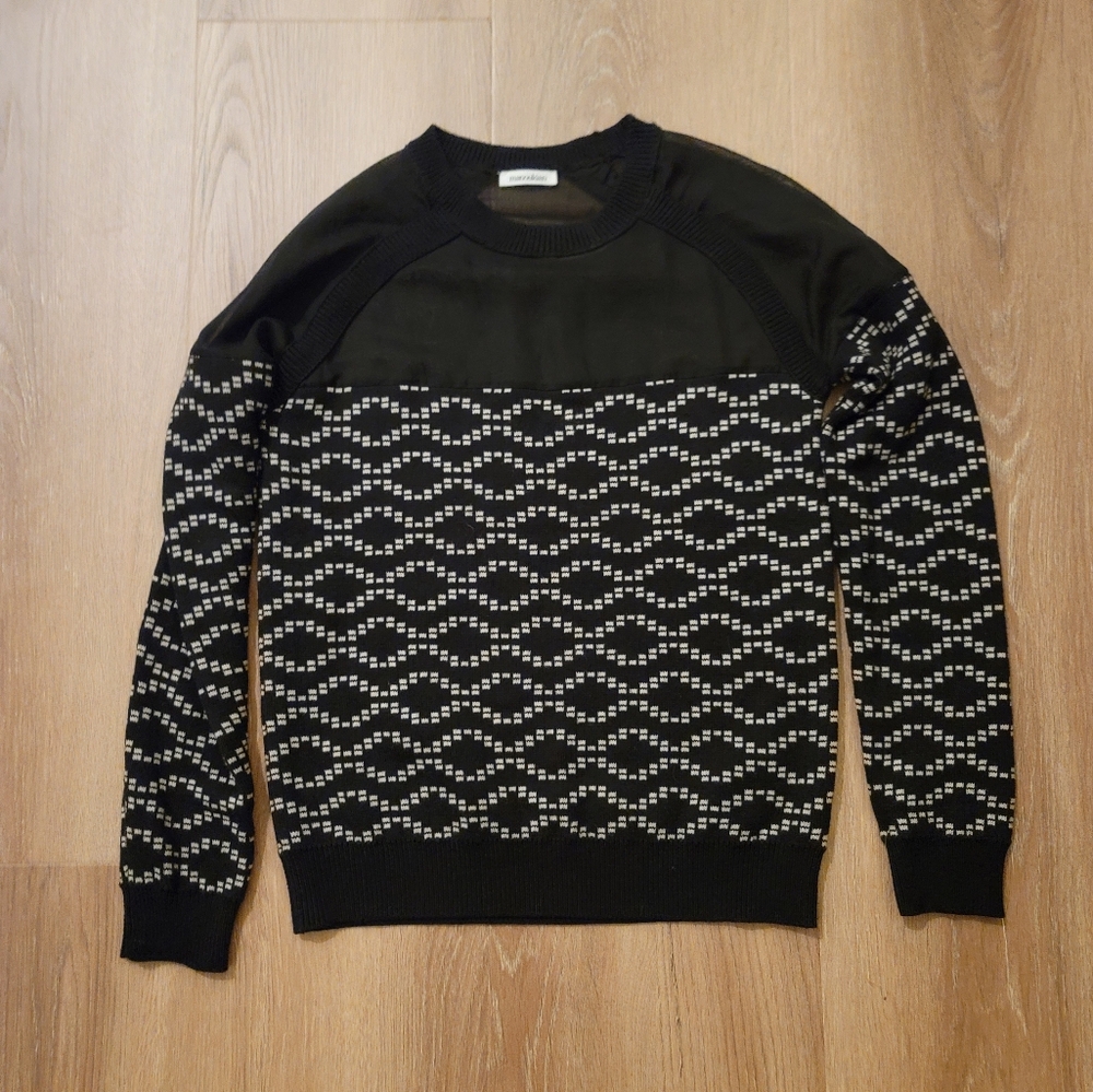 Manoukian Small Black and White Patterned Women's Sweater